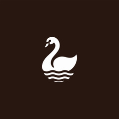 Elegant Swan Minimalism A Graceful Vector Illustration