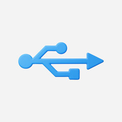3d Realistic USB Connector icon vector Illustration