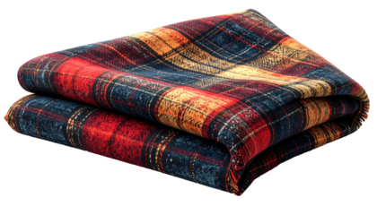 Folded plaid blanket