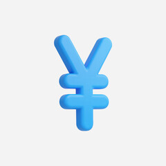 3d Realistic Yen icon vector Illustration
