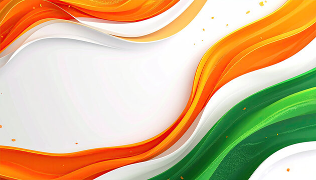 Abstract Indian flag design with flowing ribbons