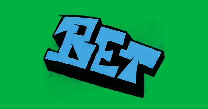 During reveal BET logo rotating, pulsing over pixel border showing brand on transparent background