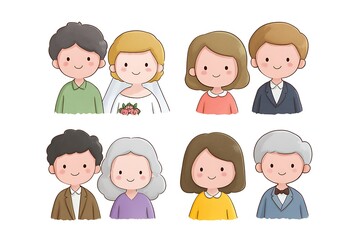 Fototapeta premium Group of people with different expressions