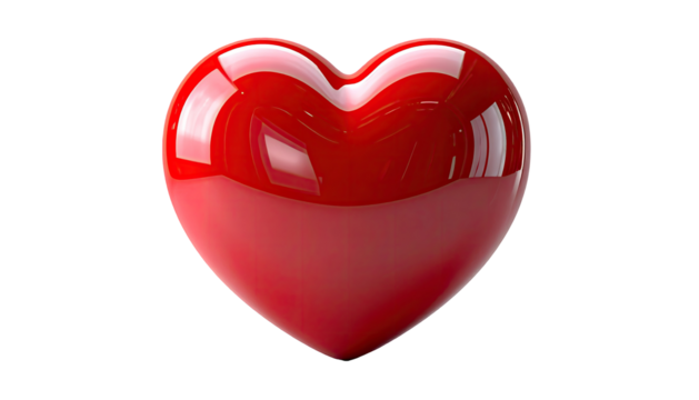 Glossy red heart graphic