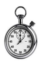 Close-up of a chrome stopwatch