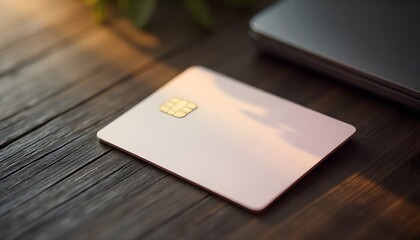 Bank credit card mockup on dark background - Blank credit card