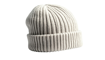 Light beige ribbed knit beanie