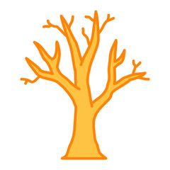Bare Tree Filled Outline Icon Vector Illustration
