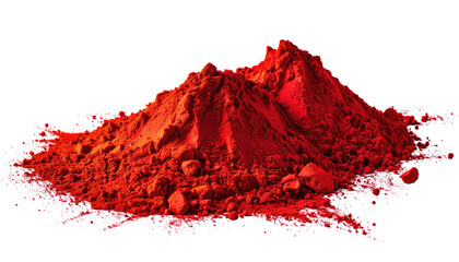 Pile of vibrant red powder on black background