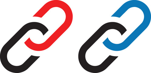 chain, link, icon, symbol, connection, strength, security, partnership, network, technology, digital, graphic, design, abstract, black, red, blue, oval, shape, together, unity, collaboration, secure, 