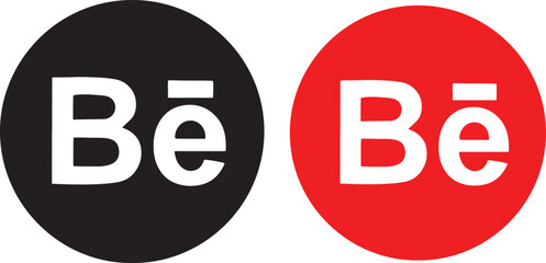 behance, logo, icon, symbol, social media, design, creative, network, community, portfolio, website, app, black, red, circle, graphic, illustration, digital, branding, media, online, platform, connect