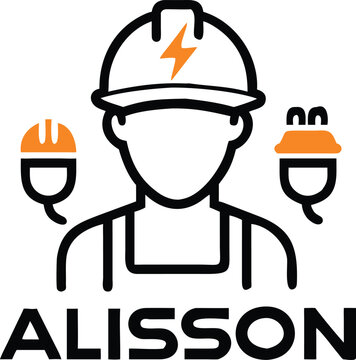 Logo for Allison Electrical featuring a modern design with bold typography and a lightning bolt symbol.