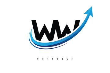WW Letter Logo with Dynamic Arrow Swoosh – Modern Business Branding, Growth, Progress & Innovation Symbol