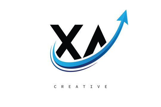 XA Letter Logo with Dynamic Arrow Swoosh &ndash; Modern Business Branding, Growth, Progress & Innovation Symbol