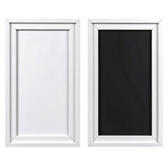Two framed empty canvases