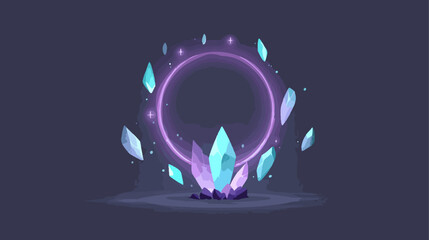 Crystals circle magic illustration