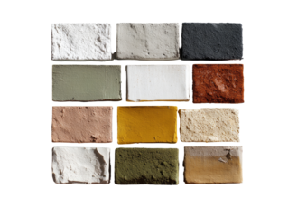 Ceramic tiles in various earthy tones