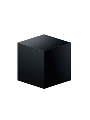 Dark, solid cube, 3D, isolated