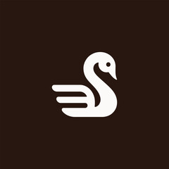 Elegant Swan Logo Vector Design in Modern Minimalist