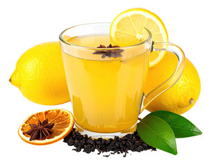 Lemon Tea in Glass Cup