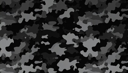 Black, gray, and white camouflage pattern with abstract urban concealment design.