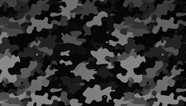 Black, gray, and white camouflage pattern with abstract urban concealment design.