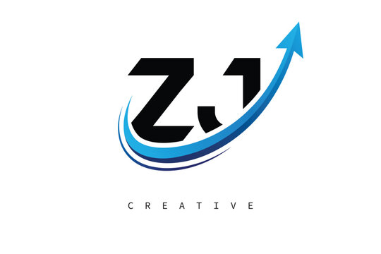 ZJ Letter Logo with Dynamic Arrow Swoosh &ndash; Modern Business Branding, Growth, Progress & Innovation Symbol
