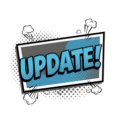 Comic Style 'Update!' Box with Smoke Puffs