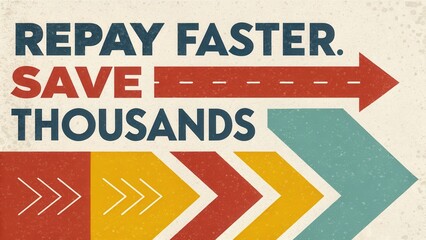 Fototapeta premium Repay Your Loans Faster and Save Thousands with Financial Planning Strategies in Bold Vintage Style Design
