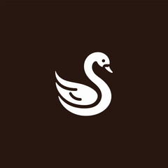 Modern Elegant Swan Logo Design in Minimalist Style
