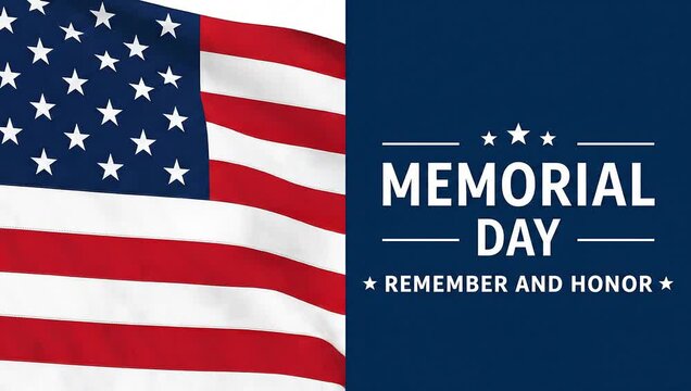 A powerful Veterans Day Tribute, with a majestic row of American flags waving proudly against a clear sky, symbolizing national unity and honor