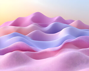 Pastel Wave 3D Abstract Background Illustration