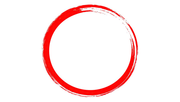 Red circle with a painterly effect