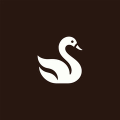 Elegant Swan Silhouette Logo Design for Branding