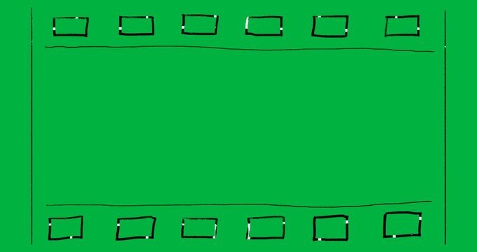 Filmstrip frame remaining unchanged on transparent background serving placeholder for media preview