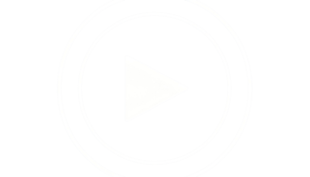 White play icon within concentric circles on black background