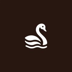 Elegant Swan Silhouette Floating Serenity Vector Design
