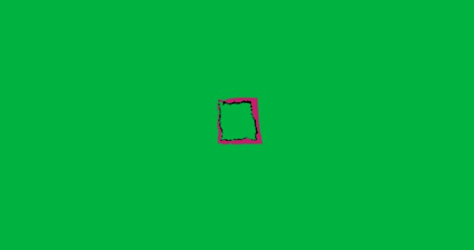 Frame rendering magenta square outline appearing centered presenting on transparent background