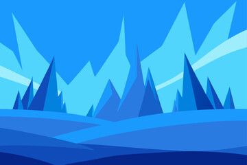 Fototapeta premium Abstract Fractal Frozen Meadow in Blue Tones Vector