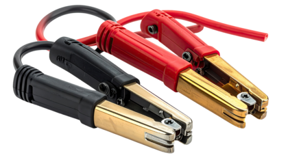 Close-up of two jumper cables