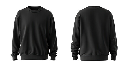 Dark gray sweatshirt mock-up, front and back views