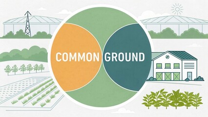 Visual Representation of Common Ground in Agriculture and Sustainability Featuring Diverse Elements