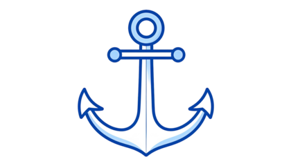 Simple blue and white anchor graphic
