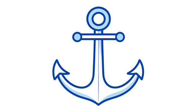 Simple blue and white anchor graphic