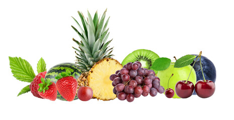 assorted fresh fruits with pineapple in a vibrant display
