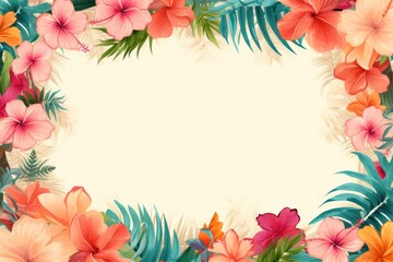 Fototapeta premium Tropical island graphics outdoors painting.