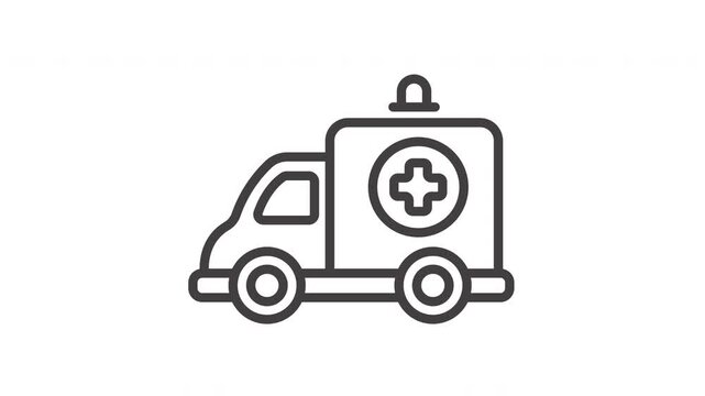 Animated Medical Emergency Ambulance Icon