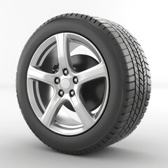 A sleek car tire with an alloy wheel, designed for performance and aesthetics.