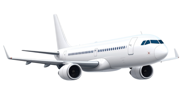 White commercial jet in flight