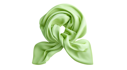 Lime green silk scarf, tied